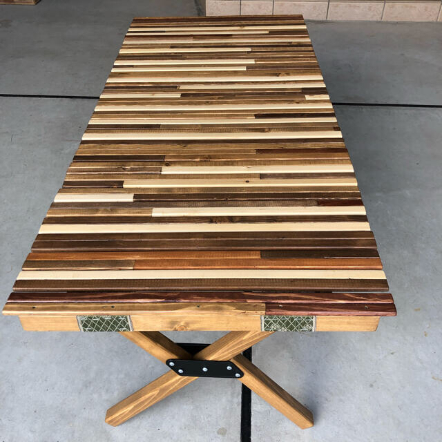 ウッド ロールトップ フォールディング テーブル （ハンドメイド）木製 テーブル 1
