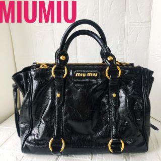 ミュウミュウ(miumiu)の☆☆どどど様専用☆☆ミュウミュウ ショルダーバッグ ブラック ハンドバッグ(ショルダーバッグ)