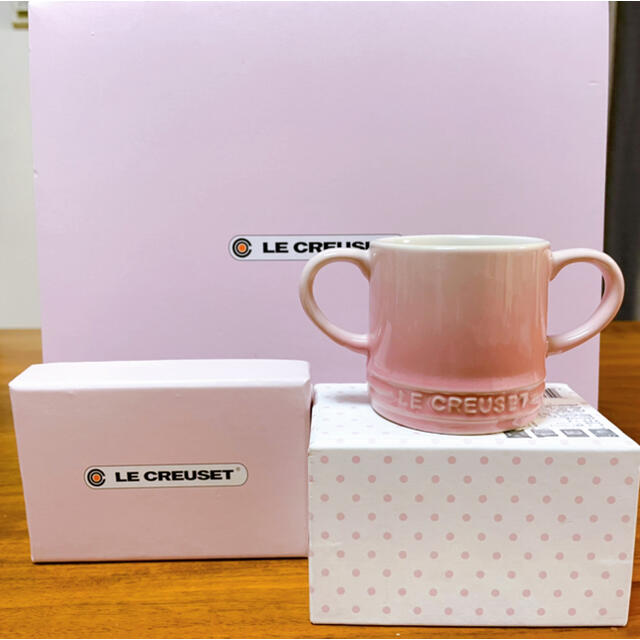 LE CREUSET(ルクルーゼ)のル・クルーゼ(Le Creuset) ベビー マグカップ ミルキーピンク キッズ/ベビー/マタニティの授乳/お食事用品(離乳食器セット)の商品写真