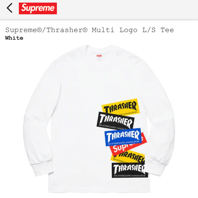 Sサイズ】Supreme®/Thrasher® Multi Logo LS - Tシャツ/カットソー(七