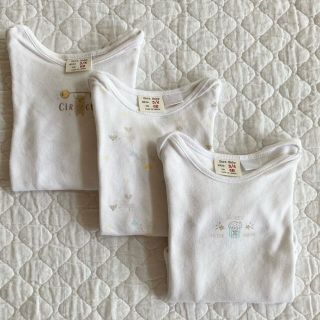 ザラ(ZARA)のZARA ザラ ベビー 長袖 ロンパース 肌着 3枚セット 男の子 女の子 70(肌着/下着)