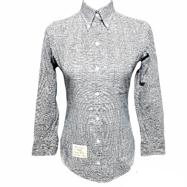 THOM BROWNE(トムブラウン)の美品 トムブラウン THOMBROWNE 千鳥格子 ボタンダウンシャツ BD レディースのトップス(シャツ/ブラウス(長袖/七分))の商品写真