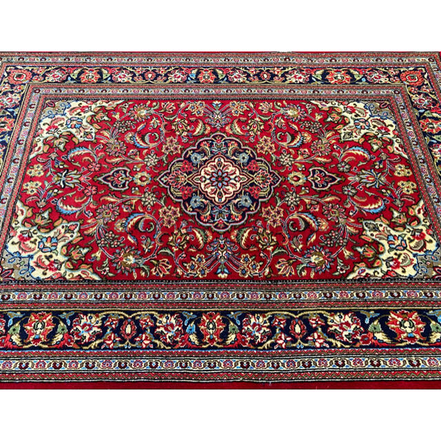 クム産 ペルシャ絨毯 コルクウール 155×117cm