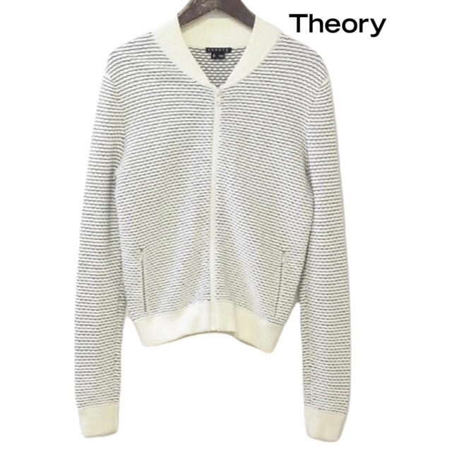 theory(セオリー)の【美品】Theory セオリー ジップアップ ボーダー柄ブルゾン ジャケット  レディースのジャケット/アウター(ブルゾン)の商品写真