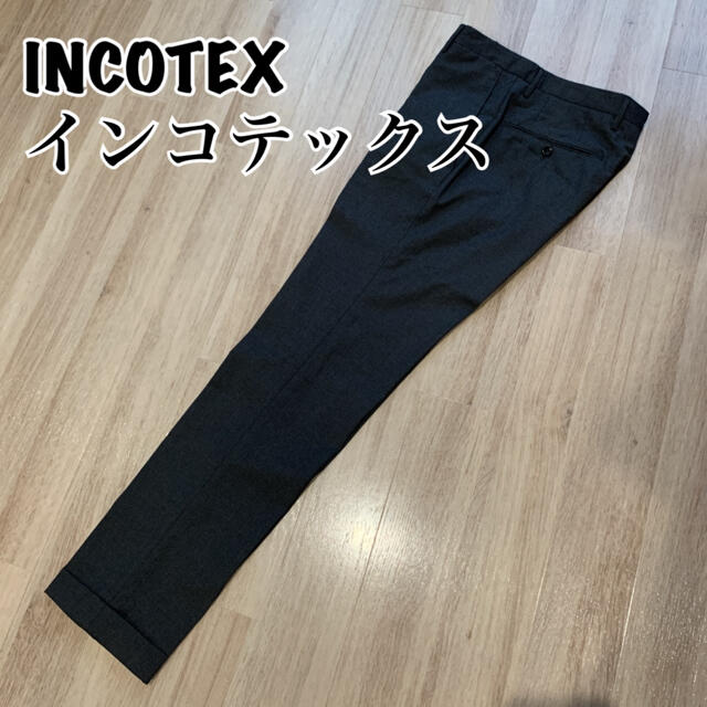【インコテックス】INCOTEX スラックス グレー SLOWEAR ラナウール