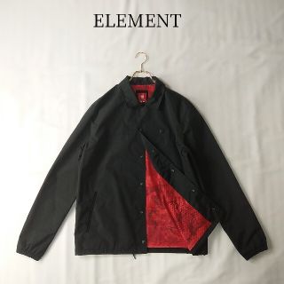 エレメント(ELEMENT)のELEMENT コーチジャケット ナイロン Mサイズ ブラック 裏地 迷彩柄(ナイロンジャケット)