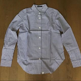 ドゥーズィエムクラス(DEUXIEME CLASSE)の新品25000円★ドゥーズィエムクラス ★定番カシュクールシャツ★ネイビー×白(シャツ/ブラウス(長袖/七分))