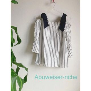 アプワイザーリッシェ(Apuweiser-riche)のApuweiser-riche  チューリップ袖　オフショル　リボン(Tシャツ(半袖/袖なし))