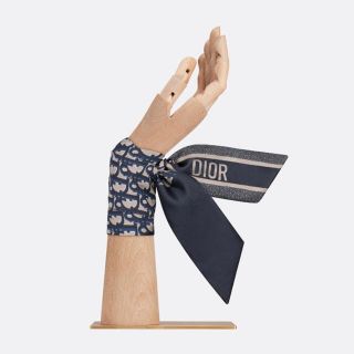 Dior ミッツァ スカーフ オブリーク シルクツイル ネイビー 新品
