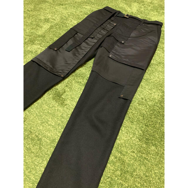 sacai 20aw fabric combo pants ブラック001 - スラックス