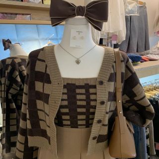 スタイルナンダ(STYLENANDA)の【予約商品】《2カラー》セット　大判チェック　カーディガン　キャミ　韓国　秋服(セット/コーデ)