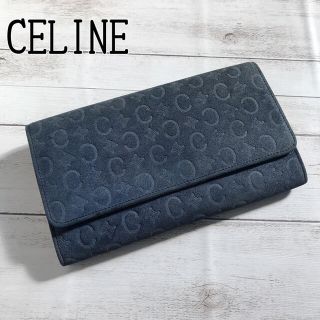 セリーヌ(celine)の【希少】CELINE セリーヌ スエード トリンオフ ロゴ レディース 長財布(財布)