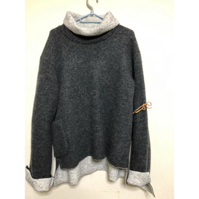 SUNSEA w-face wool Turtleトップス