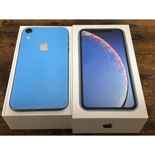 アイフォーン(iPhone)のiPhone XR ブルー 64GB docomo 美品(スマートフォン本体)