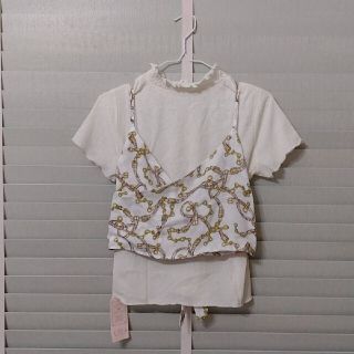 マジェスティックレゴン(MAJESTIC LEGON)のMAJESTIC LEGON スカーフ柄キャミセット(Tシャツ(半袖/袖なし))