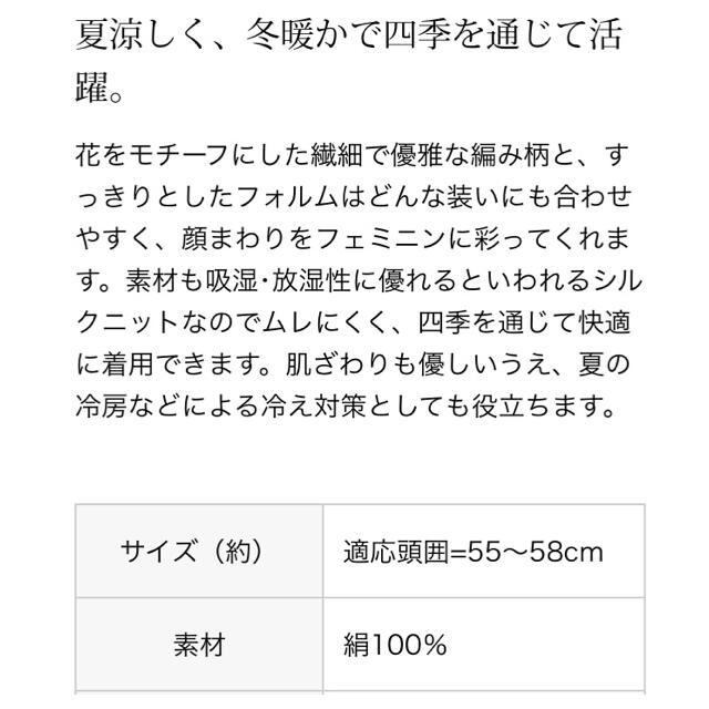 シルクニットキャップ レディースの帽子(ニット帽/ビーニー)の商品写真