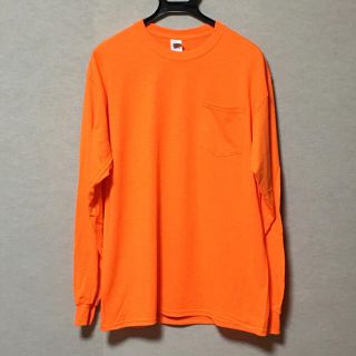 ギルタン(GILDAN)の新品 GILDAN ギルダン 長袖ロンT ポケット付き セーフティオレンジ XL(Tシャツ/カットソー(七分/長袖))