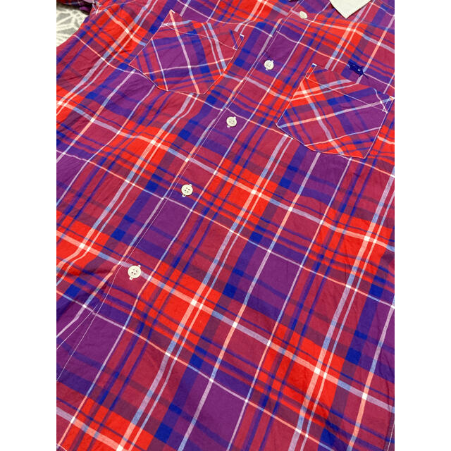 GANRYU(ガンリュウ)のGANRYU ガンリュウ　チェック　半袖シャツ　シャーク刺繍　Sサイズ メンズのトップス(シャツ)の商品写真