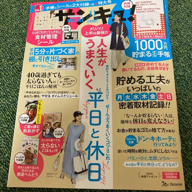 サンキュ!ミニ 2021年 11月号 エンタメ/ホビーの雑誌(生活/健康)の商品写真