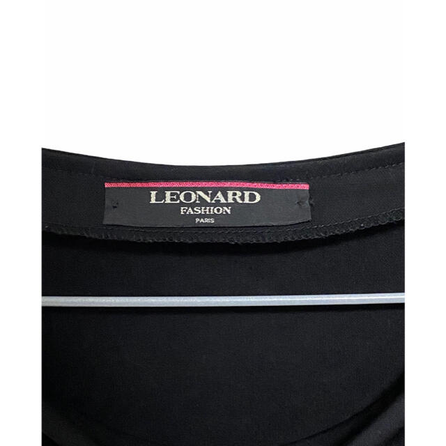 LEONARD(レオナール)の極美品 レオナール LEONARD 半袖 カットソー 花柄 ブラック 黒 L レディースのトップス(カットソー(半袖/袖なし))の商品写真