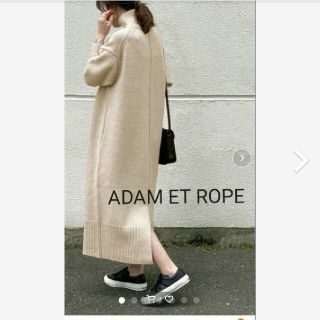 アダムエロぺ(Adam et Rope')のADAM ET ROPE タートルバックスリットニットワンピ(ロングワンピース/マキシワンピース)