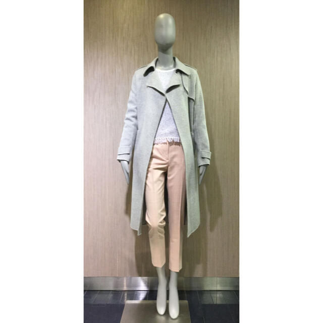 Theory ダブルフェイストレンチ型コート メランジグレー | www.jarussi