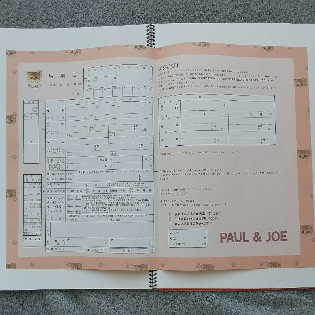 PAUL & JOE(ポールアンドジョー)のゼクシィ付録 PAUL & JOE 婚姻届 エンタメ/ホビーの雑誌(結婚/出産/子育て)の商品写真