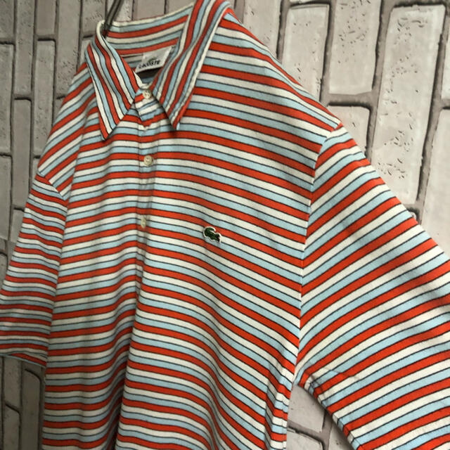 LACOSTE(ラコステ)のラコステ LACOSTE ポロシャツ ストライプ 半袖 ワンポイント 刺繍ロゴ メンズのトップス(ポロシャツ)の商品写真