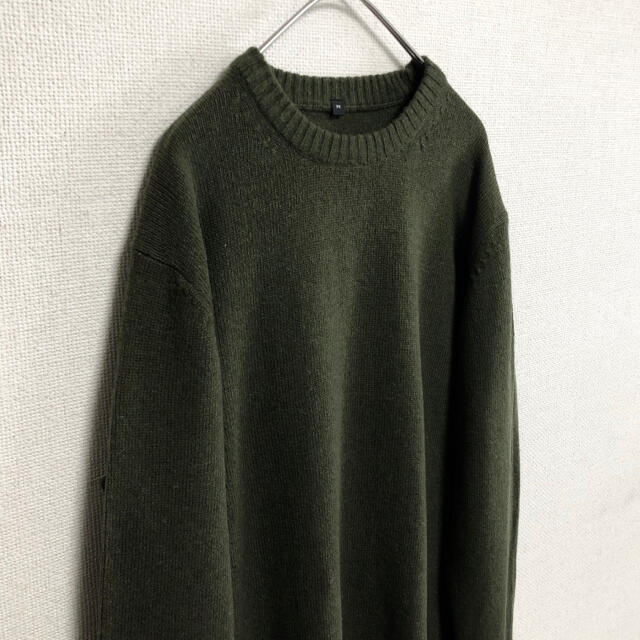 MUJI (無印良品)(ムジルシリョウヒン)の無印良品 MUJI クルーネック セーター ニット カーキ M メンズのトップス(ニット/セーター)の商品写真