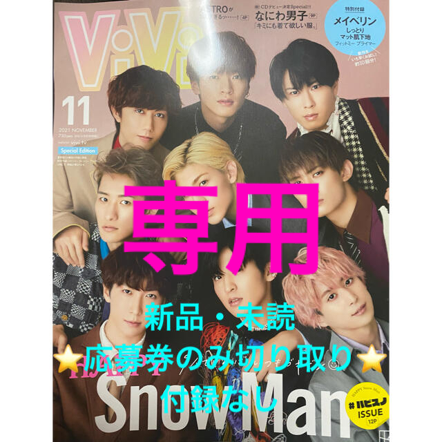 講談社(コウダンシャ)のvivi 11月号　新品・未読(付録なし)⭐️ASTROの応募券のみ切り取り済み エンタメ/ホビーの雑誌(ファッション)の商品写真