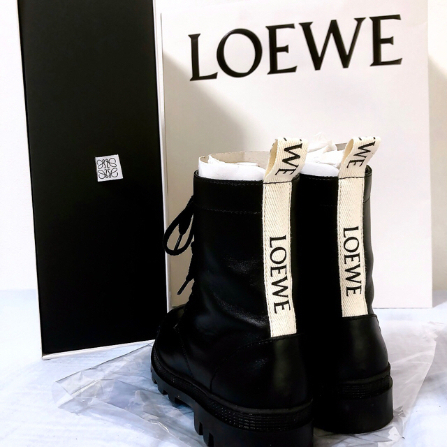 LOEWE コンバットブーツ　新品　明日まで値下げ ブーツ 【楽天ランキング1位】
