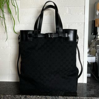 グッチ(Gucci)の【値下げ】GUCCI オールドグッチ GGキャンバス 縦型トート(トートバッグ)