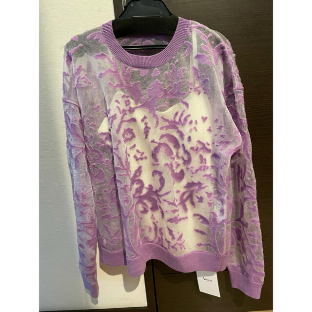 トップス Ameri VINTAGE - Ameri DEVORER FLOWER SHEER TOP パープルの