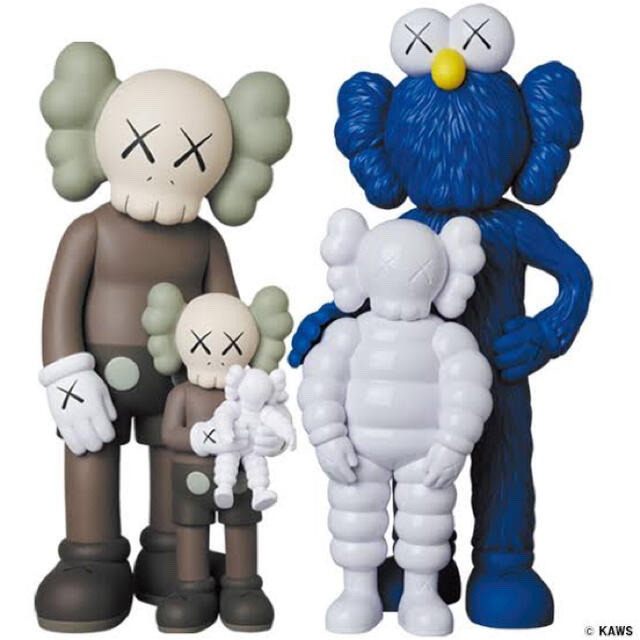 MEDICOM TOY(メディコムトイ)のKaws Family Brown Blue  White エンタメ/ホビーのおもちゃ/ぬいぐるみ(キャラクターグッズ)の商品写真