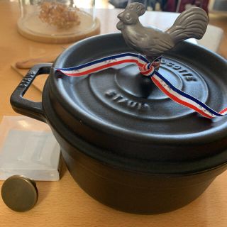 ストウブ(STAUB)のストウブ鍋　ニワトリ　20センチ　黒　2.4ℓ(鍋/フライパン)