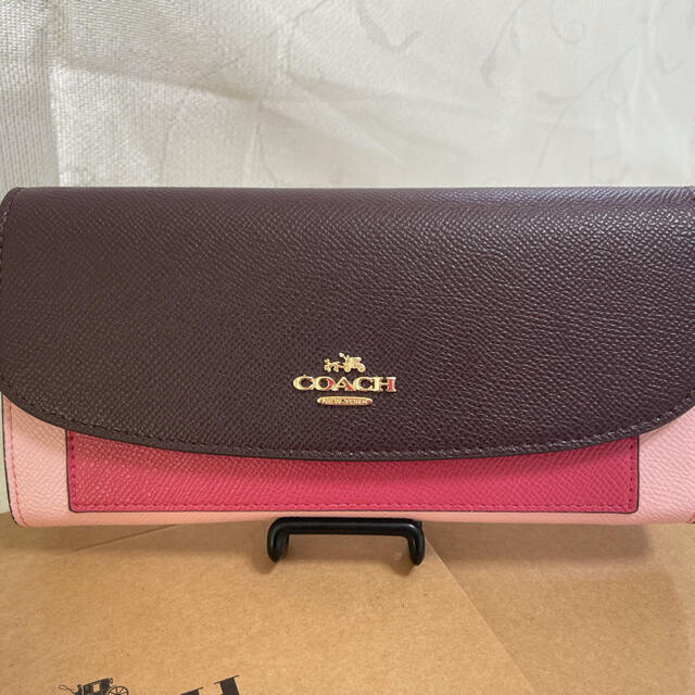 超人気の小物COACH コーチ 長財布コーチ長財布ラグジュアリージオメトリック ピンク