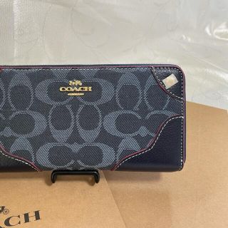 コーチ(COACH)のCOACH 長財布　デニム生地×紺色(長財布)