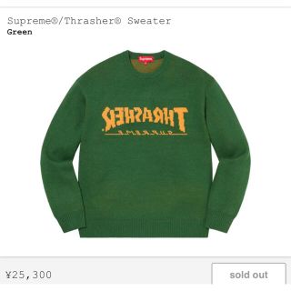 シュプリーム(Supreme)の Supreme Thrasher Sweater Green サイズL(ニット/セーター)