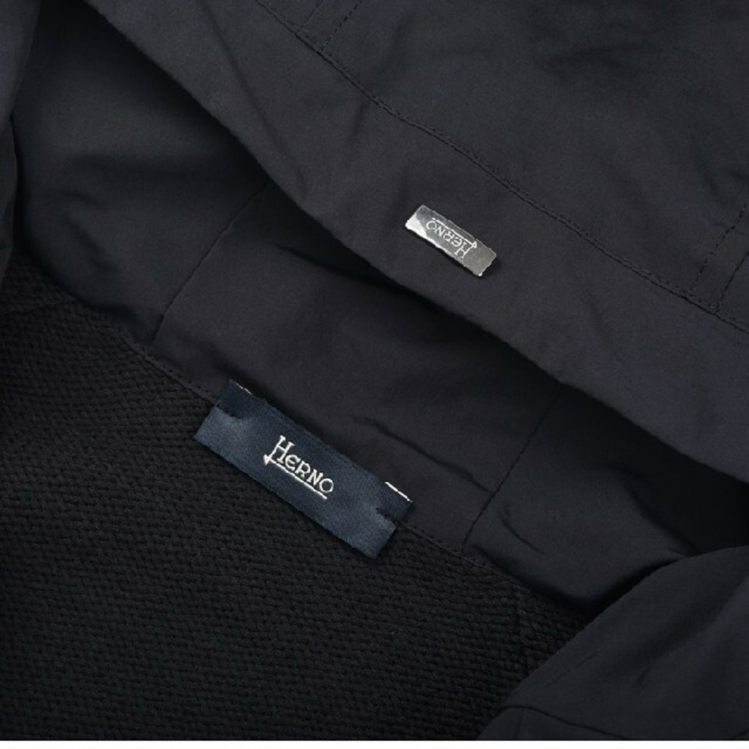 HERNO(ヘルノ)のHERNO ヘルノ ニット 切り替え パーカー ブラック メンズのジャケット/アウター(ブルゾン)の商品写真