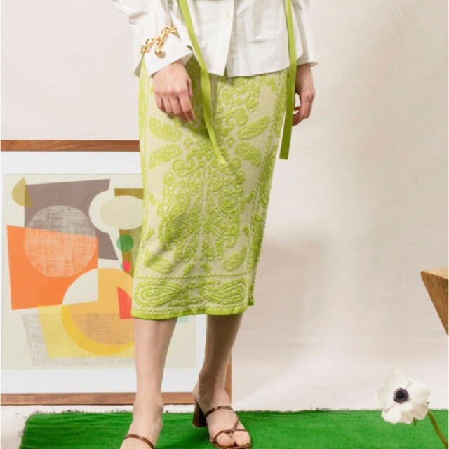 maisonspecial ペイズリージャガードタイトスカート メゾンスペシャル レディースのスカート(ひざ丈スカート)の商品写真