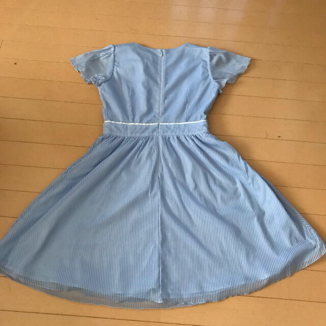 pom ponette(ポンポネット)のused ポンポネット M 150センチ　水色　リボン　ワンピース キッズ/ベビー/マタニティのキッズ服女の子用(90cm~)(ドレス/フォーマル)の商品写真