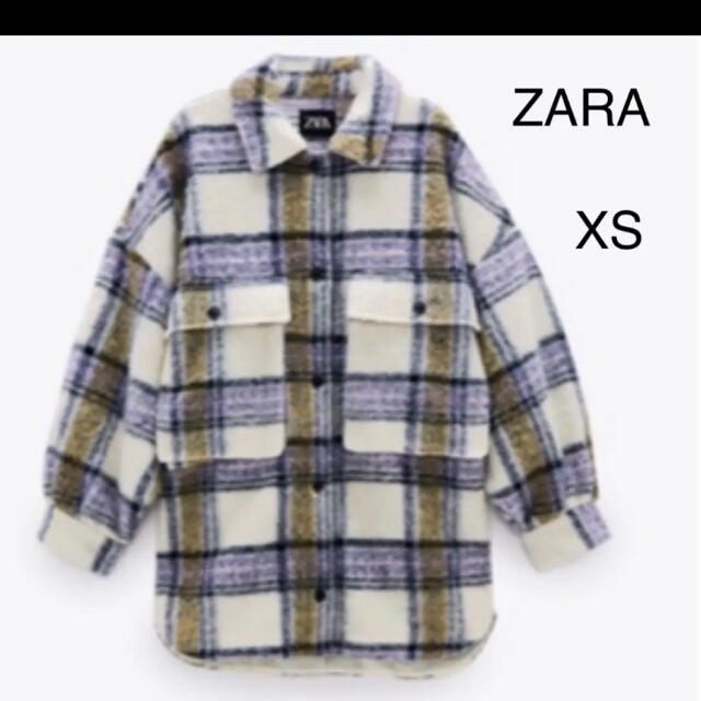 ZARA チェック柄オーバーサイズ　シャツジャケット　XS
