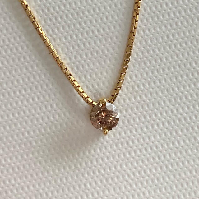 お値下げ　天然ブラウンダイヤモンド　0.2ct 1粒ダイヤモンド レディースのアクセサリー(ネックレス)の商品写真