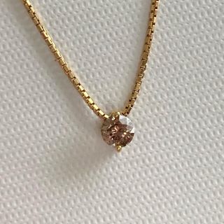 お値下げ　天然ブラウンダイヤモンド　0.2ct 1粒ダイヤモンド(ネックレス)