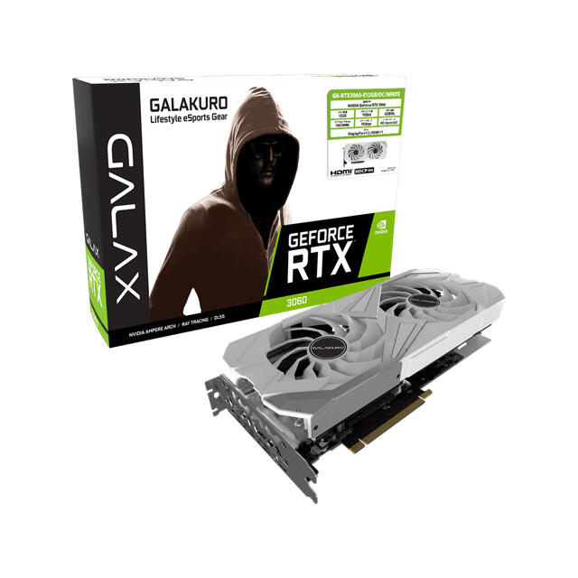 【非LHR】玄人志向 GEFORCE RTX 3060 /WHITE空冷専有スロット