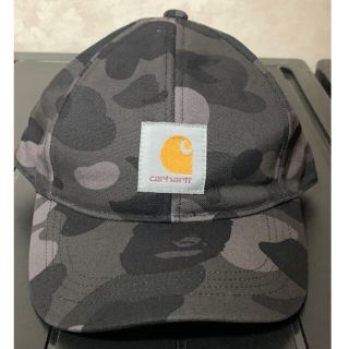 アベイシングエイプ(A BATHING APE)のエイプ×カーハート キャップ黒カモ(キャップ)