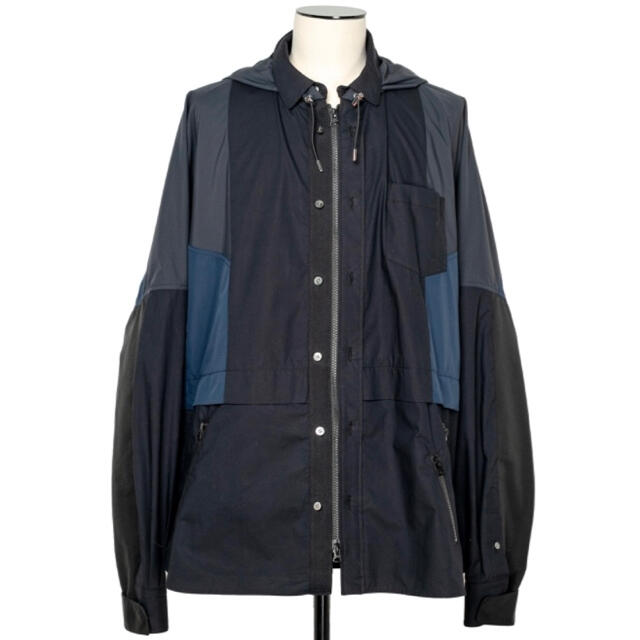 sacai(サカイ)のsacai サカイ COTTON POPLIN SHIRT (BLACK) メンズのジャケット/アウター(ナイロンジャケット)の商品写真