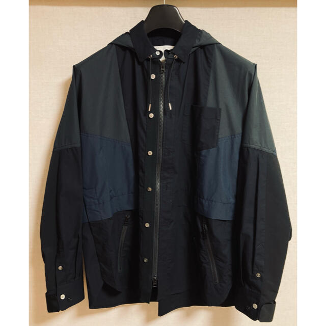 sacai(サカイ)のsacai サカイ COTTON POPLIN SHIRT (BLACK) メンズのジャケット/アウター(ナイロンジャケット)の商品写真