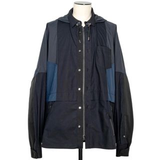 サカイ(sacai)のsacai サカイ COTTON POPLIN SHIRT (BLACK)(ナイロンジャケット)