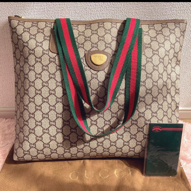 Gucci(グッチ)のGUCCI plus トートバッグ ggスプリーム ウェブ シェリーライン レディースのバッグ(トートバッグ)の商品写真